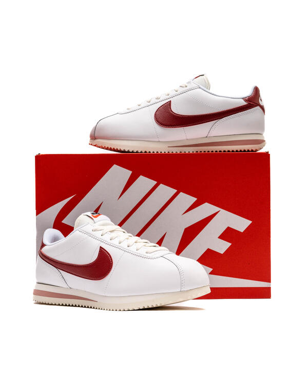 Nike cortez basic leather white/gym red men's clearance shoe